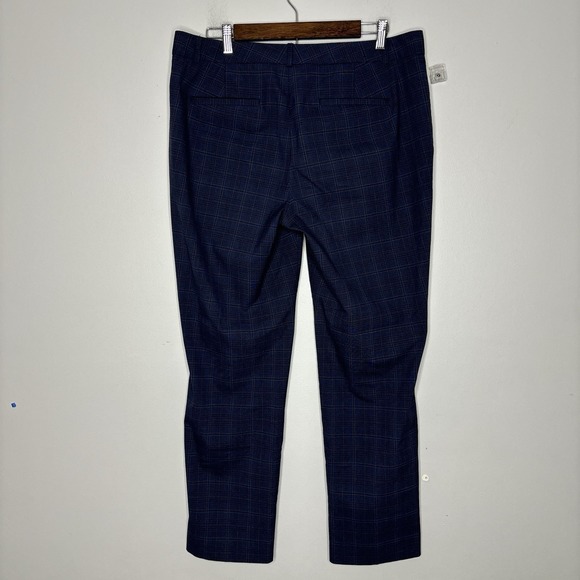 Banana Republic Ryan Women's 12 Plaid Slim Straight Leg Pants Trousers Blue - Picture 4 of 4